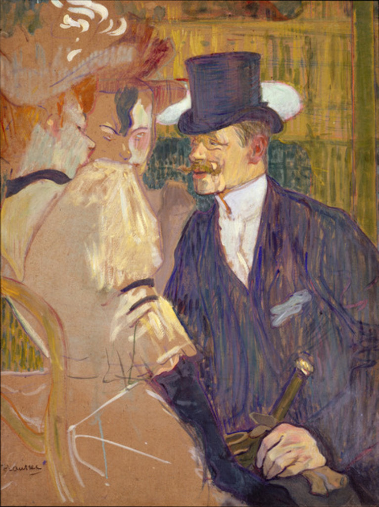 Detail of The Englishman at the Moulin Rouge, 1892 by Henri de Toulouse-Lautrec