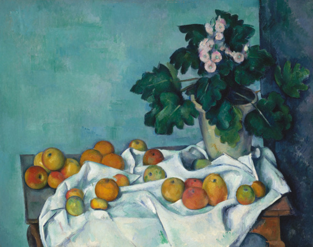 Detail of Still Life with Apples and a Pot of Primroses, c.1890 by Paul Cezanne