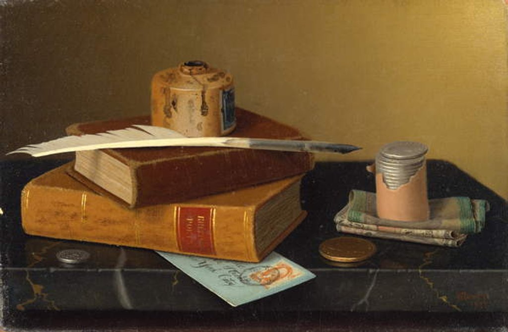 Detail of The Banker's Table, 1877 by William Michael Harnett