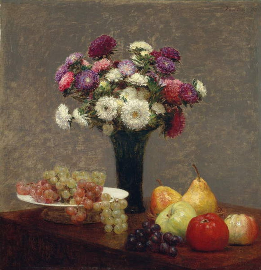 Detail of Asters and Fruit on a Table, 1863 by Ignace Henri Jean Fantin-Latour