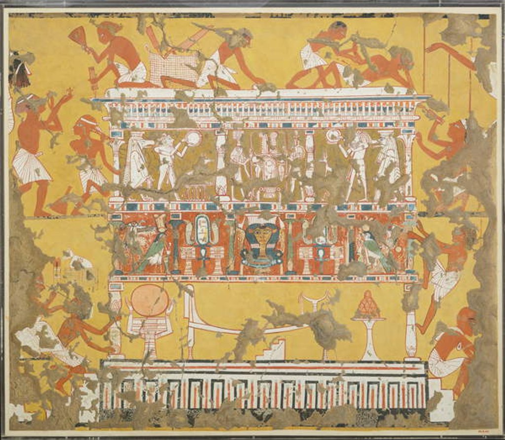 Detail of Building a Catafalque, Tomb of Ipuy, c. 1279–1213 BC by Norman de Garis Davies