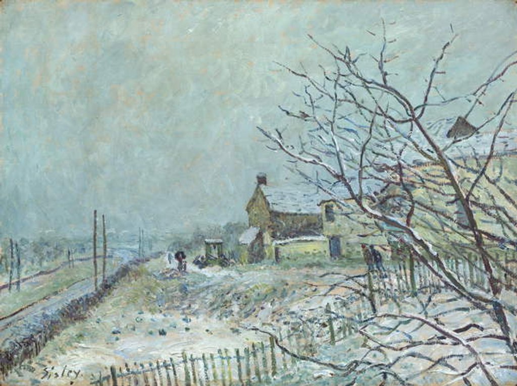 Detail of First Snow at Veneux-Nadon, 1878 by Alfred Sisley