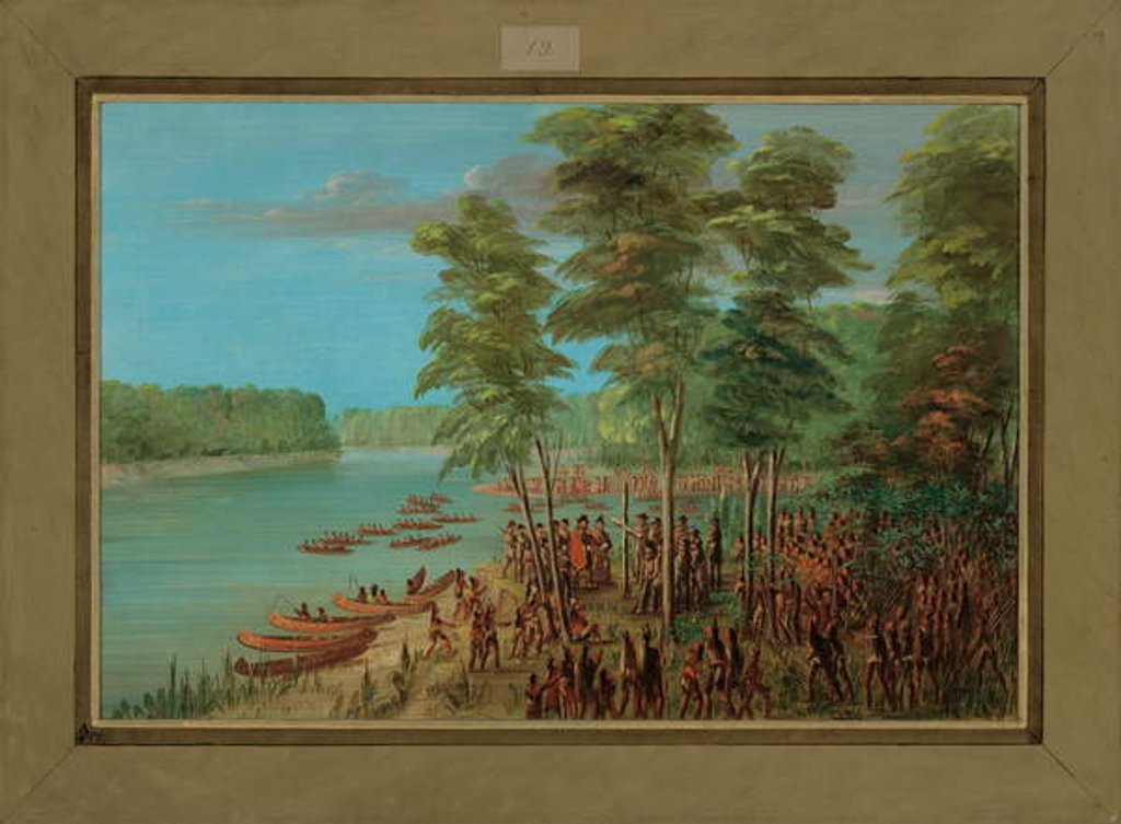 Detail of La Salle Taking Possession of the land at the Mouth of the Arkansas, March 10th 1682, 1847-48 by George Catlin