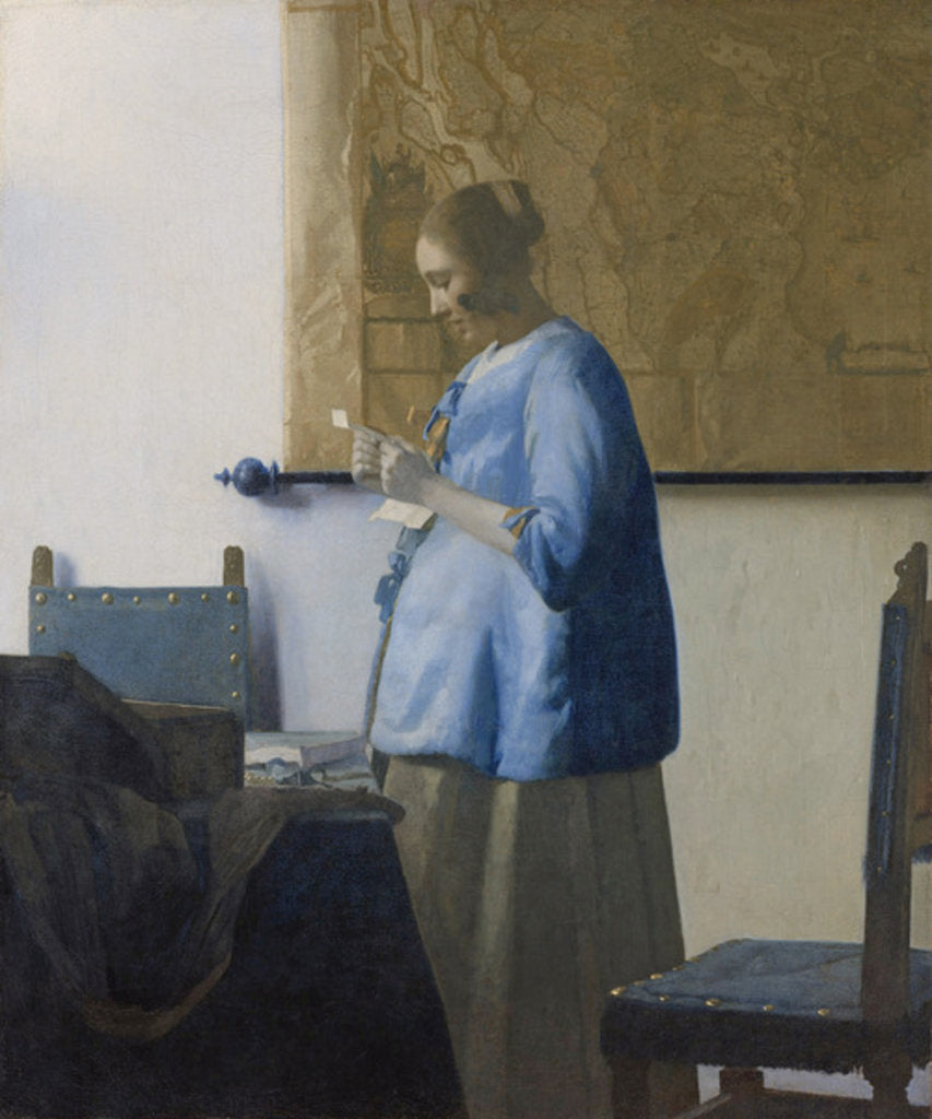 Detail of Woman Reading a Letter, c.1662-63 by Jan Vermeer