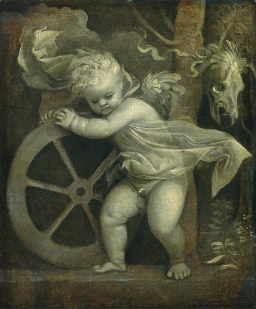 Detail of Cupid with the Wheel of Fortune, c.1520 by Titian