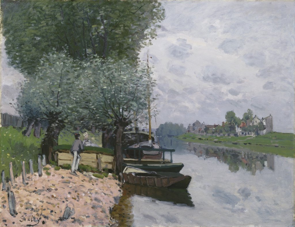 Detail of The Seine at Bougival, 1872 by Alfred Sisley