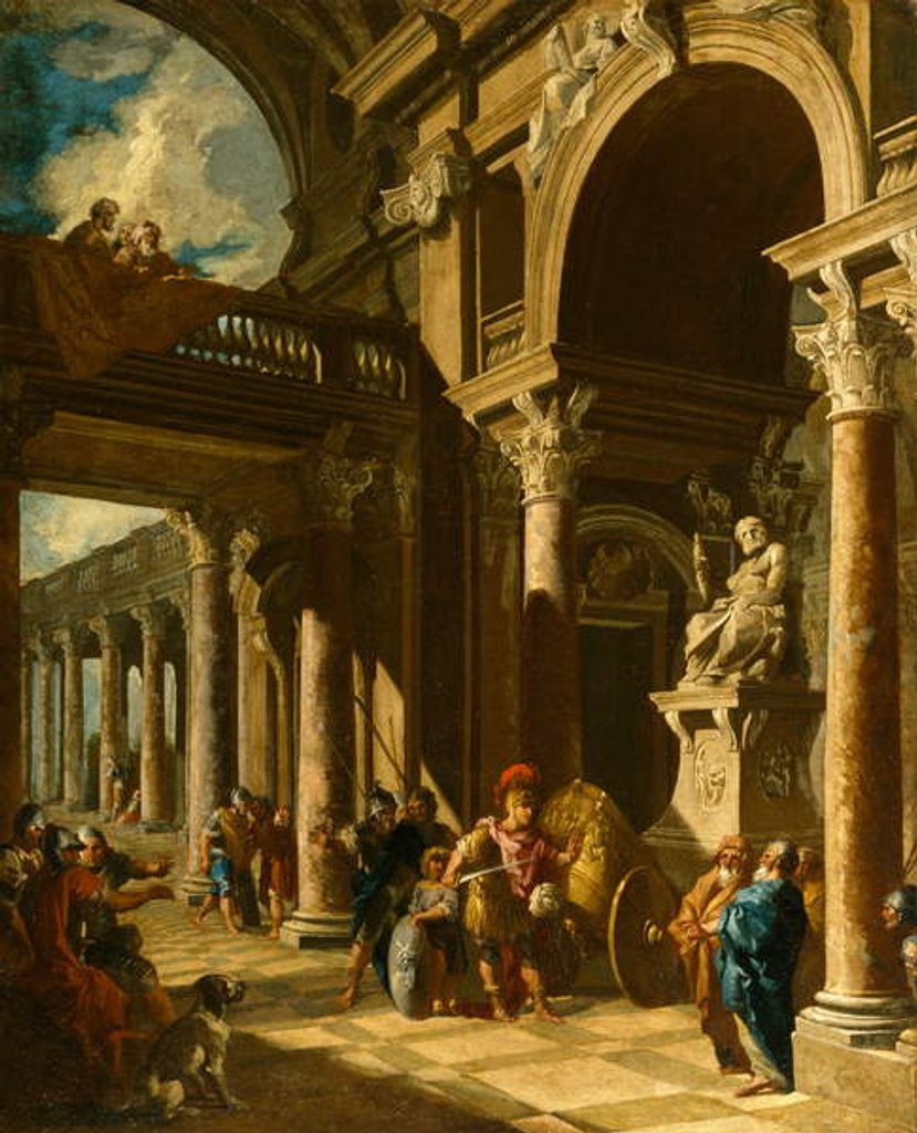 Detail of Alexander the Great Cutting the Gordian Knot, c.1718-19 by Giovanni Paolo Pannini or Panini