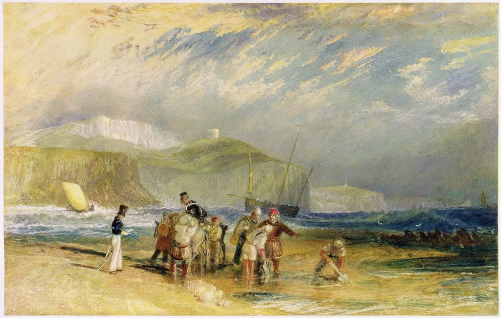 Detail of Folkestone Harbour and Coast to Devon, c.1830 by Joseph Mallord William Turner