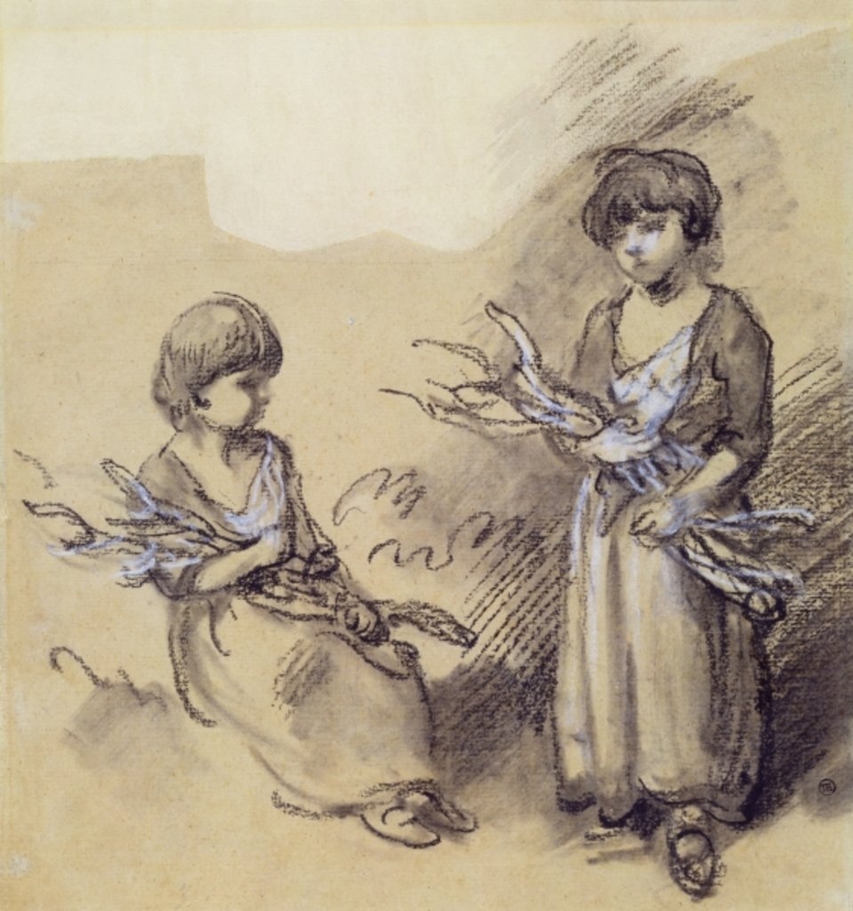 Detail of Study of Girls Carrying Faggots by Thomas Gainsborough