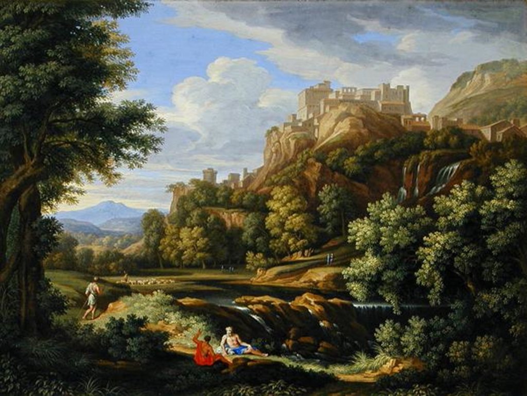 Detail of Classical Landscape, 1717 by Bernard III Lens