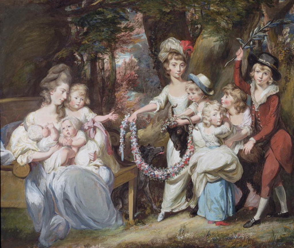 Detail of Mrs Justinian Casamajor and Eight of her Children, 1779 by Daniel Gardner