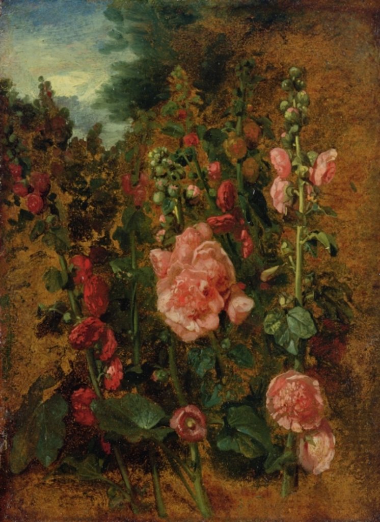 Detail of Study of Hollyhocks, c.1826 by John Constable