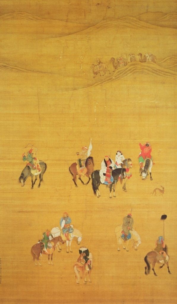 Detail of Kublai Khan Hunting, Yuan dynasty by Liu Kuan-tao