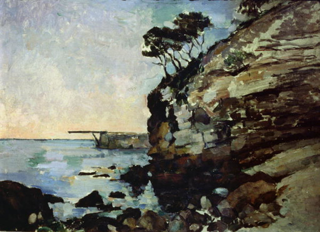 Detail of L'Estaque, at dusk by Paul Cezanne