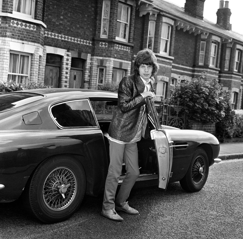 Detail of Mick Jagger with an Aston Martin by Unknown