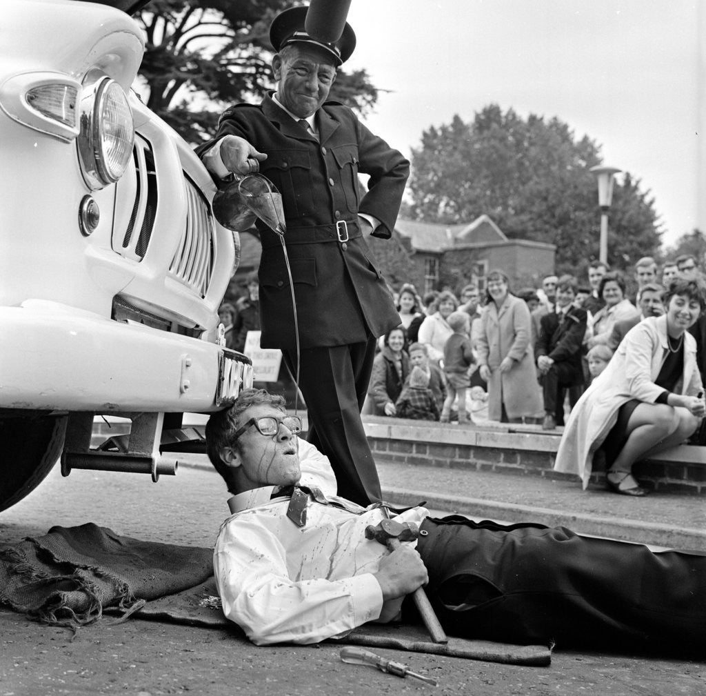 Detail of Peter Gilmore on the film set of Carry On Doctor. by Staff