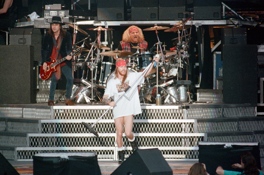 Detail of Guns N' Roses on stage, 1992 by Staff