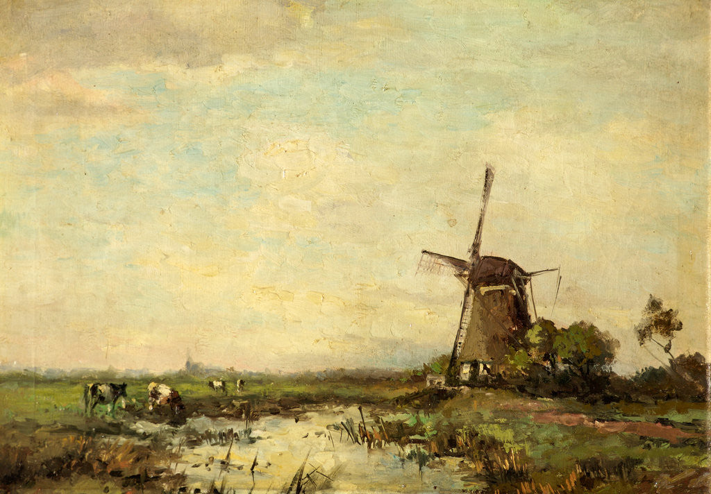 Detail of Windmill and Pond by Jan van der Linde