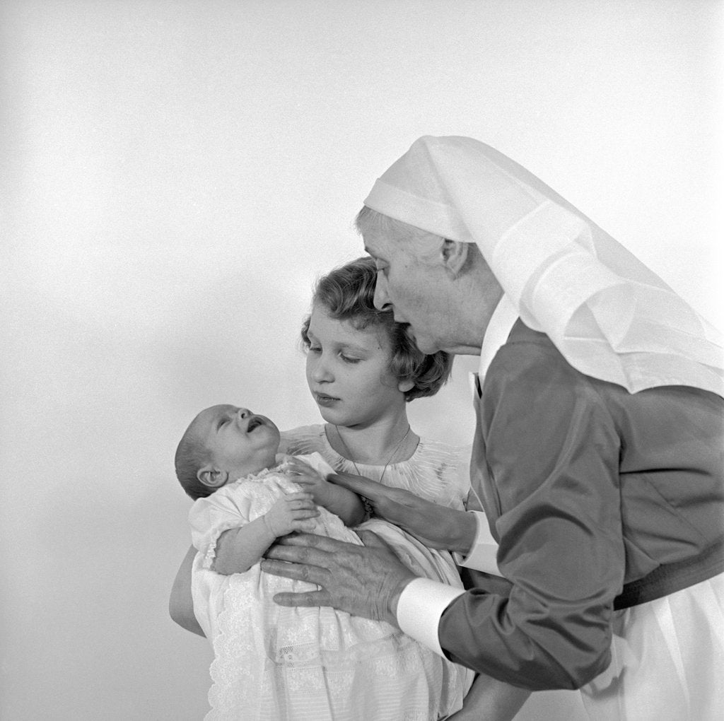 Detail of Princess Anne, Prince Andrew and their nurse by Cecil Beaton