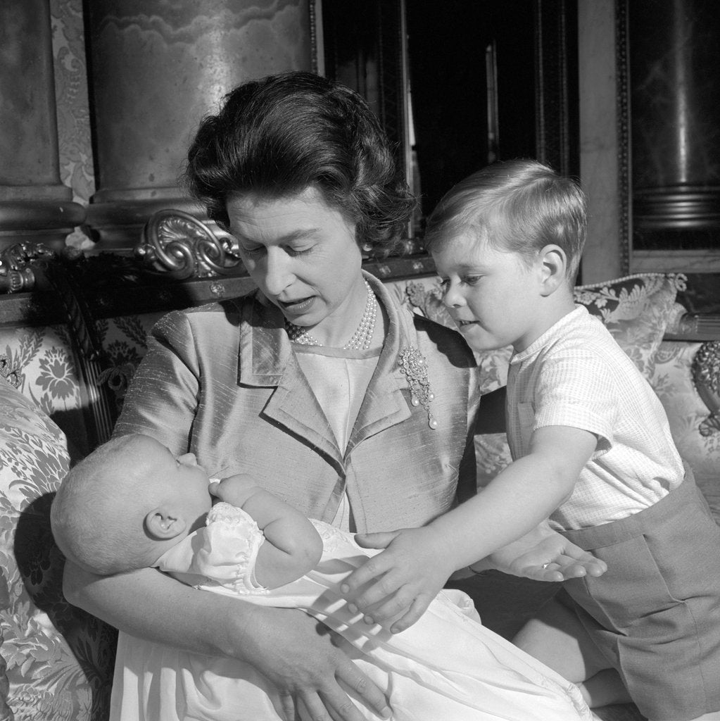 Detail of Queen Elizabeth II, Prince Andrew and Prince Edward by Cecil Beaton