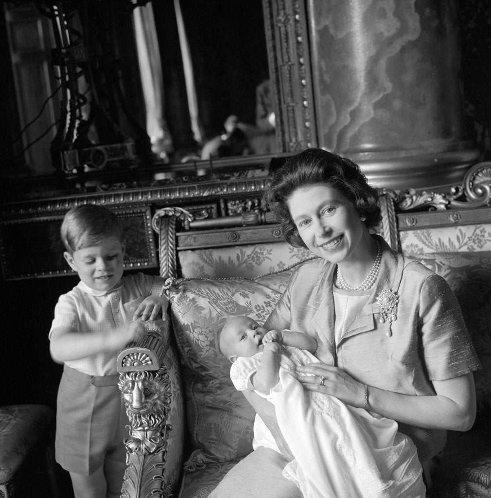 Detail of Queen Elizabeth II, Prince Andrew and Prince Edward by Cecil Beaton