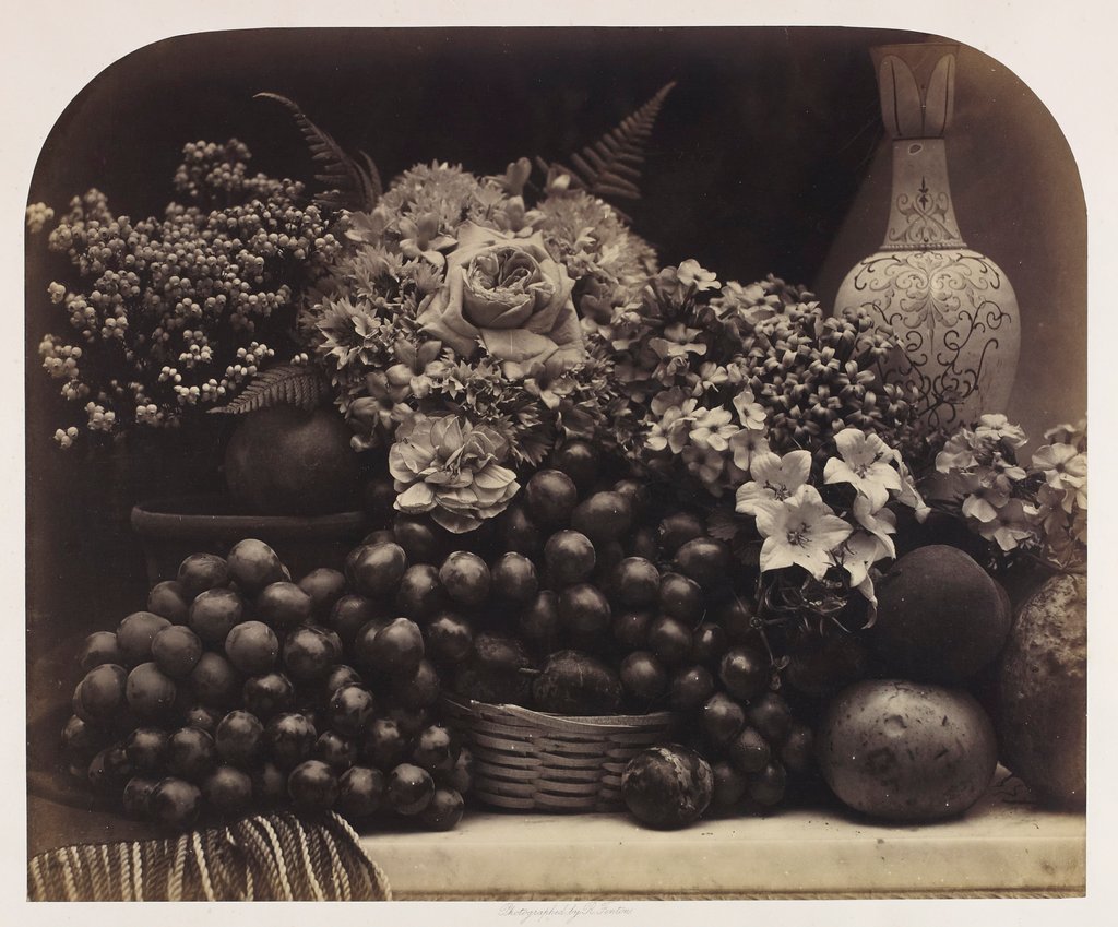 Detail of Fruit and flowers by Roger Fenton