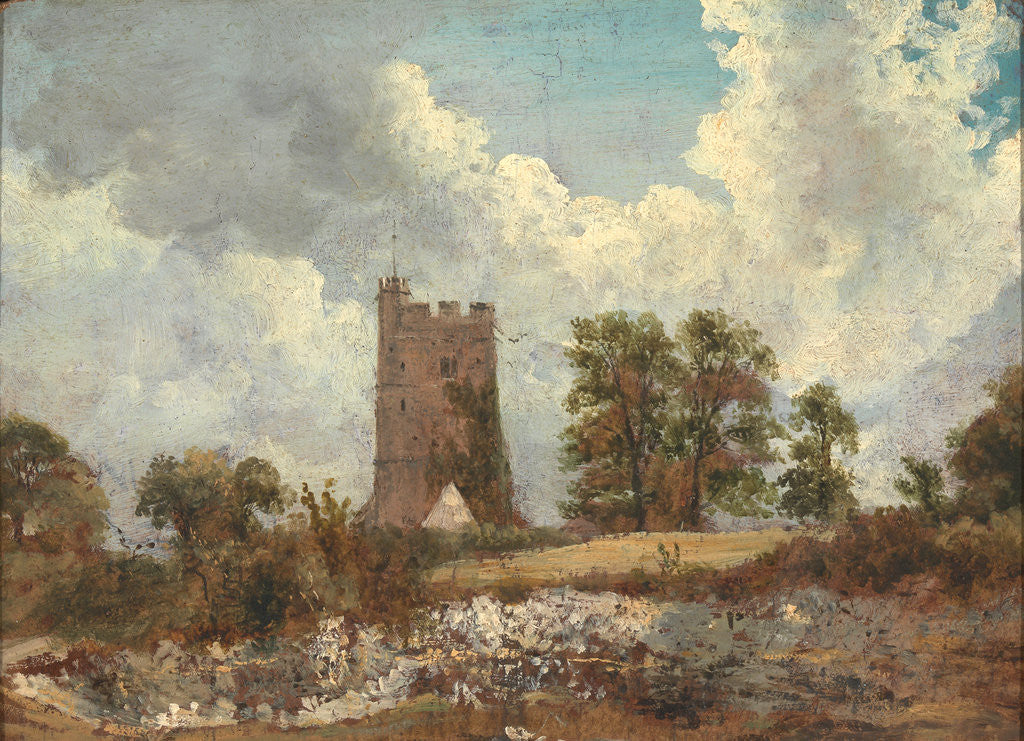 Detail of Landscape with a Church by Anonymous