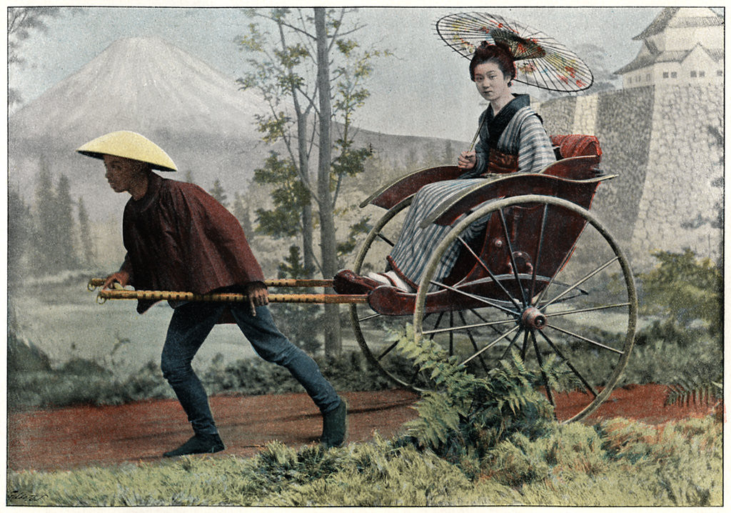 Detail of Rickshaw, Carriage of Japan by Charles Gillot