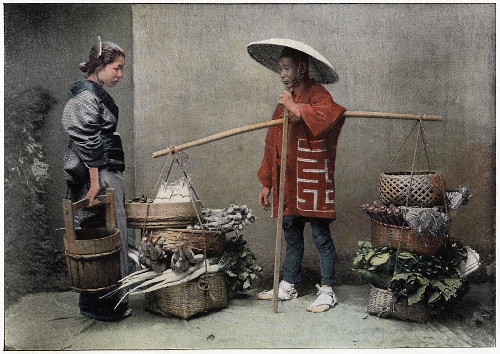 Detail of Vegetable Merchant in Japan by Charles Gillot