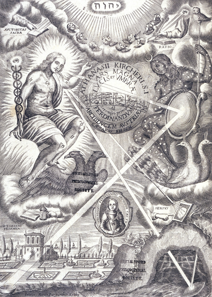 Detail of Frontispiece from Athanasius Kircher's Ars Magna Lucis Et Umbrae by Unknown