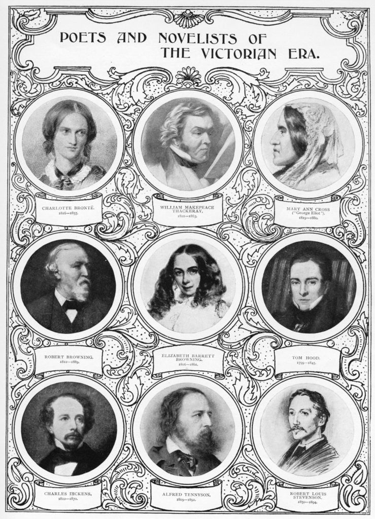 Detail of Poets and Novelists of the Victorian Era by Anonymous