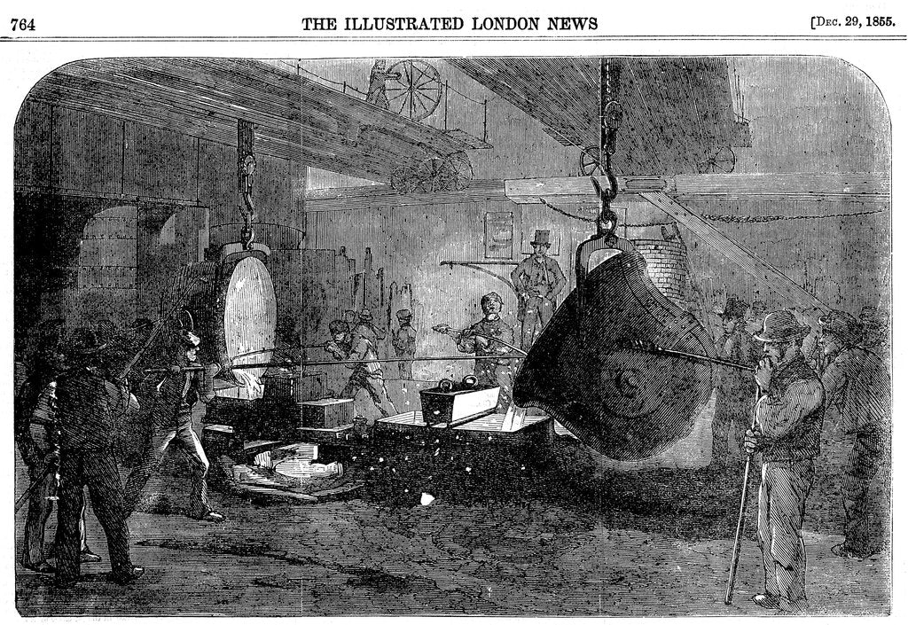 Detail of Casting a mortar at Grissell's Regent's Canal Ironworks, City Road, London, 1855 by Unknown