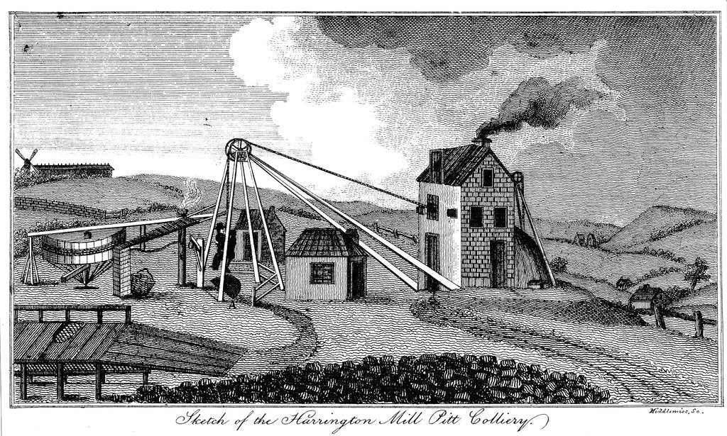 Detail of Sketch of the Harrington Mill Pitt Colliery, County Durham, early 19th century by Middlemist