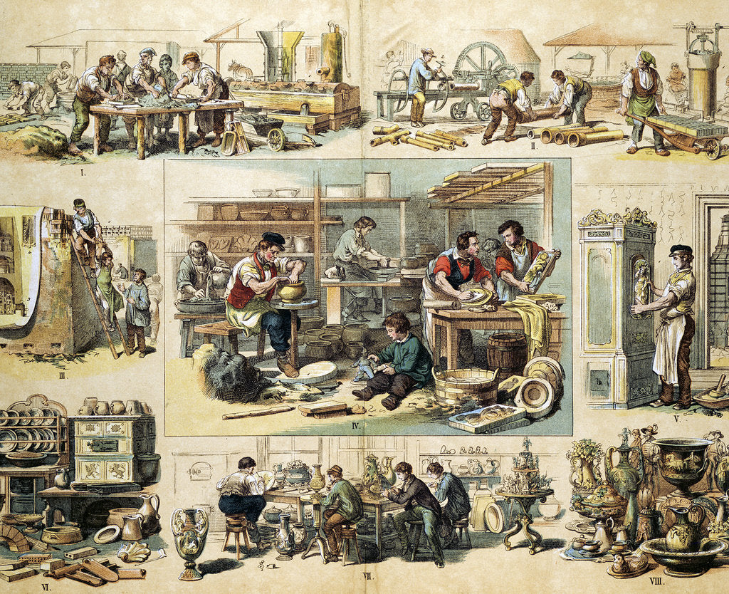 Detail of Ceramics industry, c1870 by Unknown