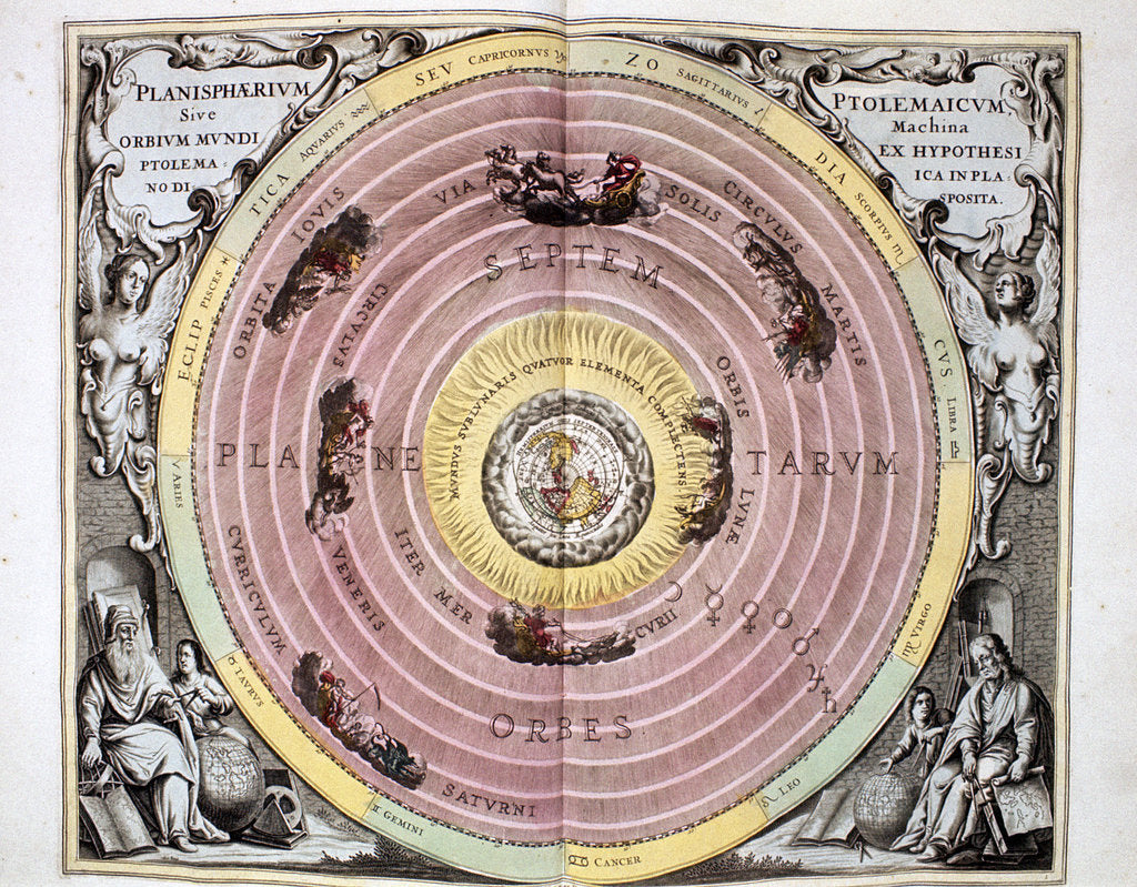 Detail of Ptolemaic (geocentric/Earth-centred) system of the Universe, 1708 by Unknown