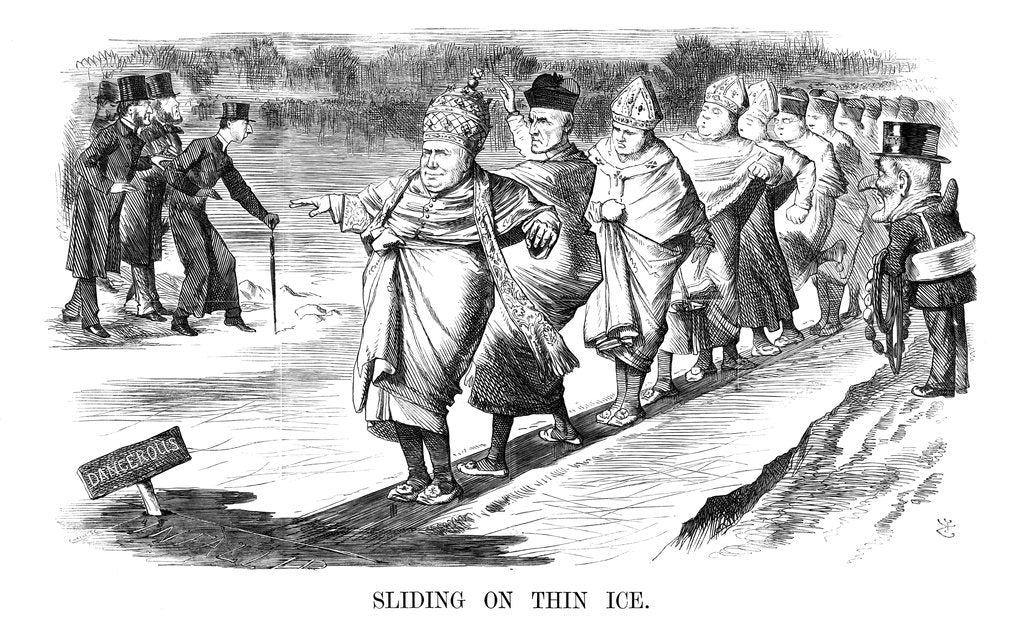 Detail of Sliding on Thin Ice, 1869 by John Tenniel