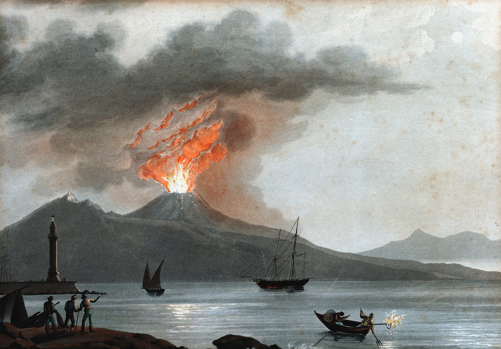 Detail of Eruption of Vesuvius, Italy, c1815 by Unknown