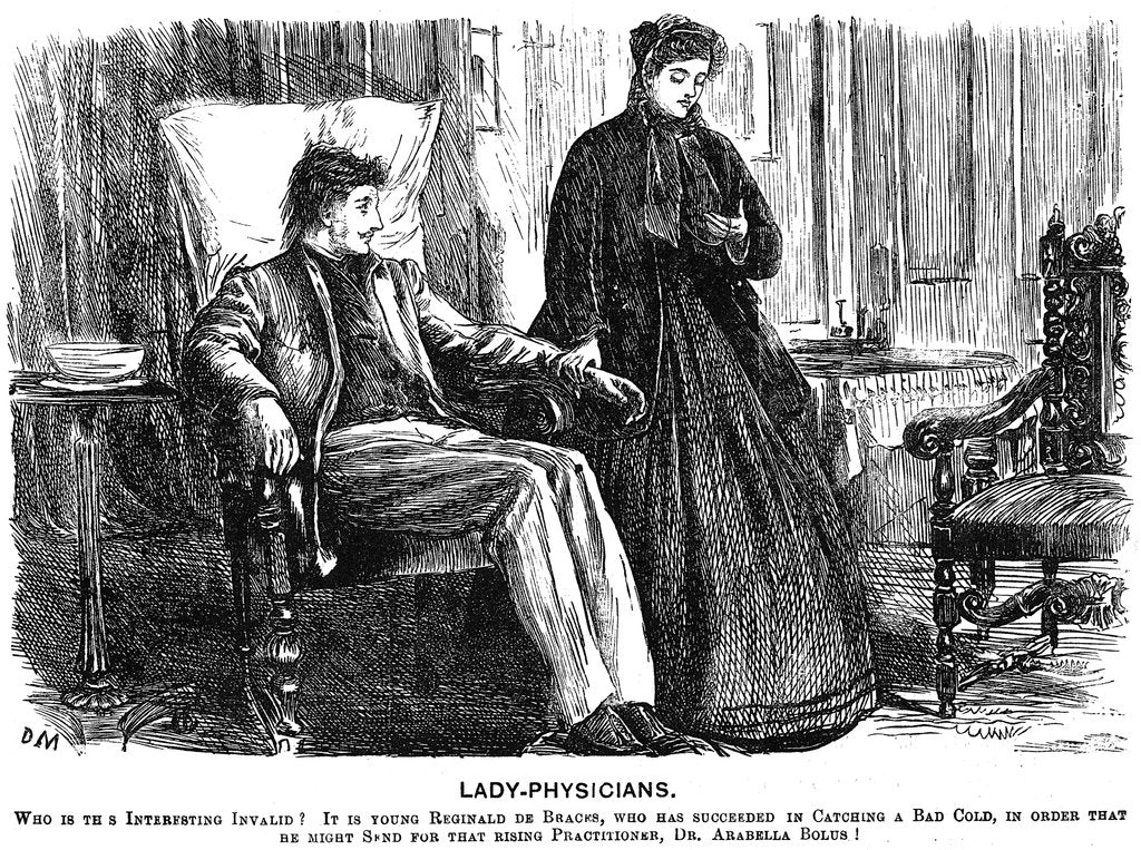 Detail of Lady Physicians, 1865 by George du Maurier