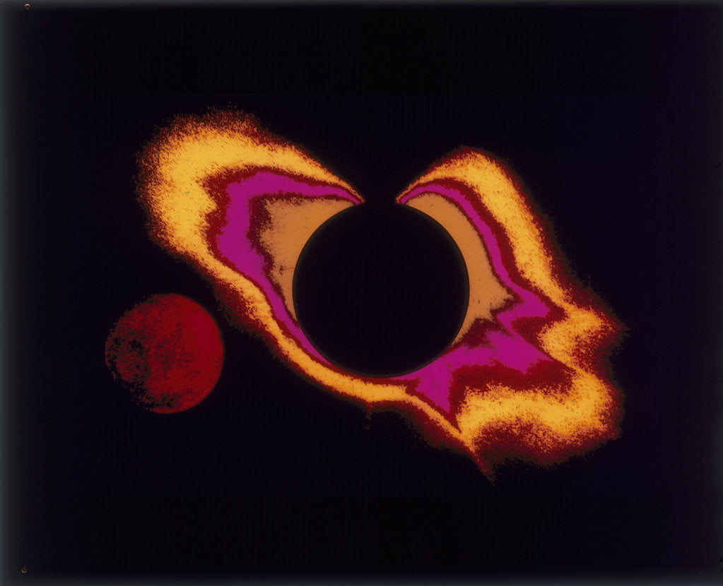 Detail of False colour photograph of the sun and the moon, c1970s by Unknown