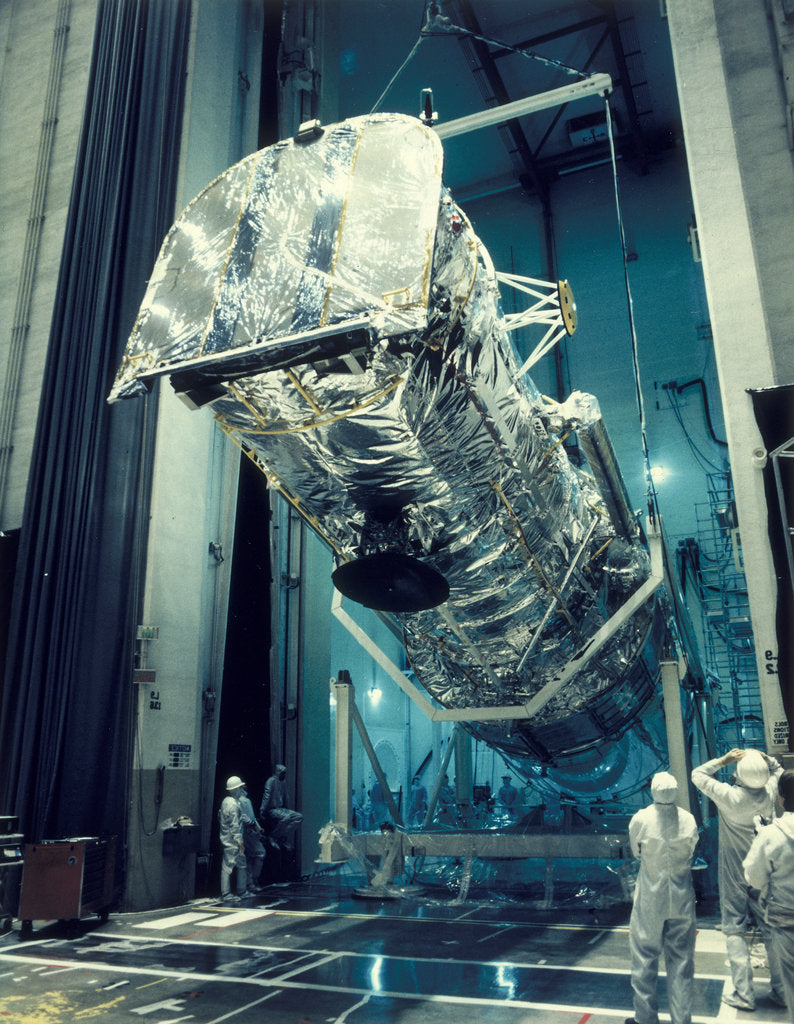 Detail of Testing the Hubble Space Telescope , 1980s by Unknown