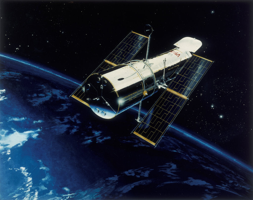 Detail of Hubble Space Telescope in orbit, 1980s by Unknown