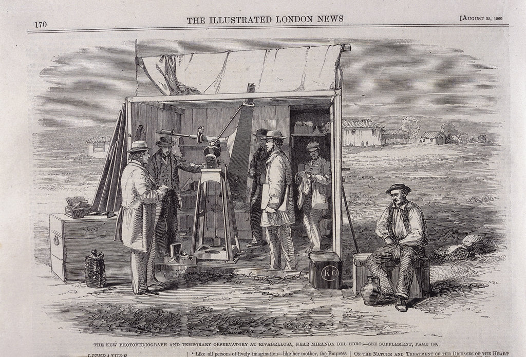 Detail of The Kew heliograph being used in an eclipse-viewing expedition to Spain, 1860 by Unknown