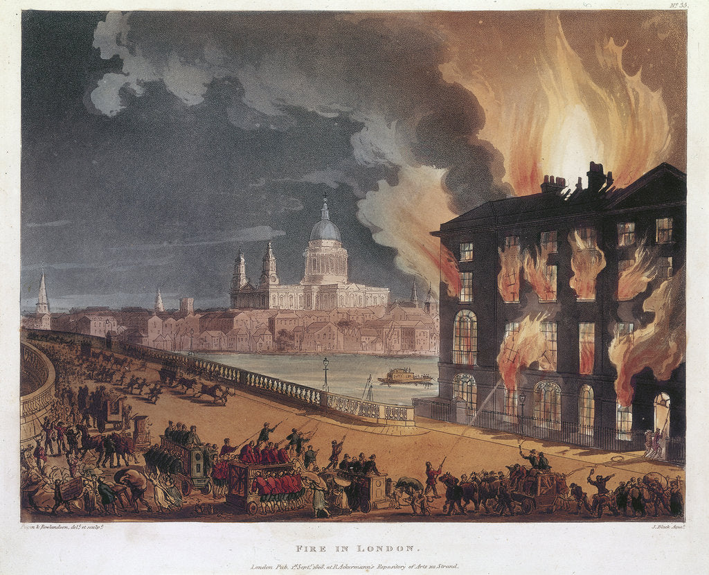 Detail of Fire in London, 1791 by Thomas Rowlandson