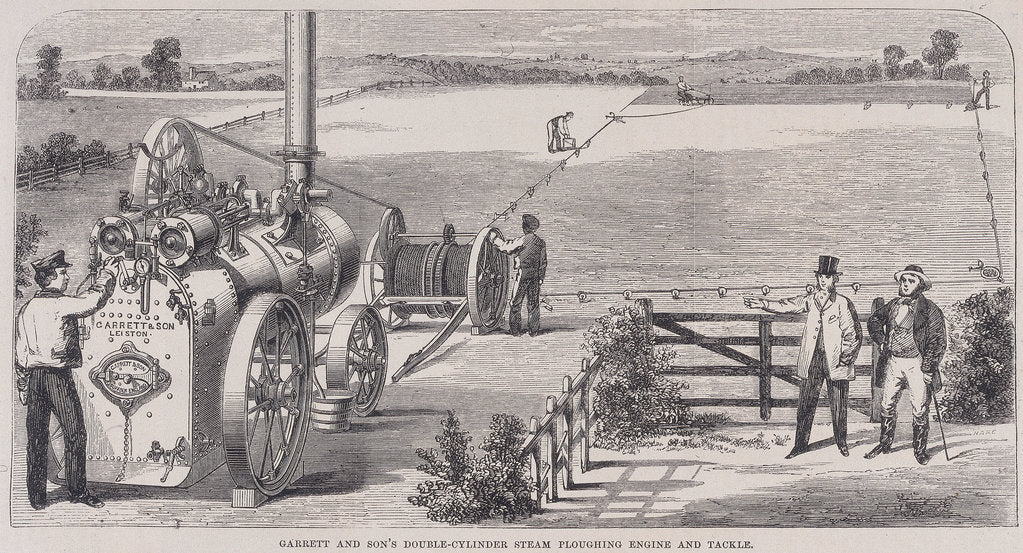 Detail of Garrett & Son's Double-Cylinder Steam Ploughing Engine and Tackle, c1862 by Unknown