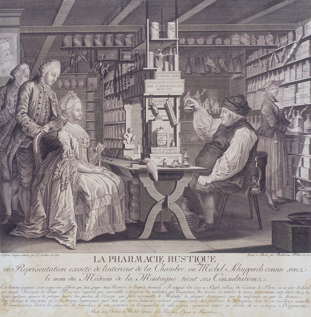 Detail of La Pharmacie Rustique, c1775 by Barthelemi Hubner