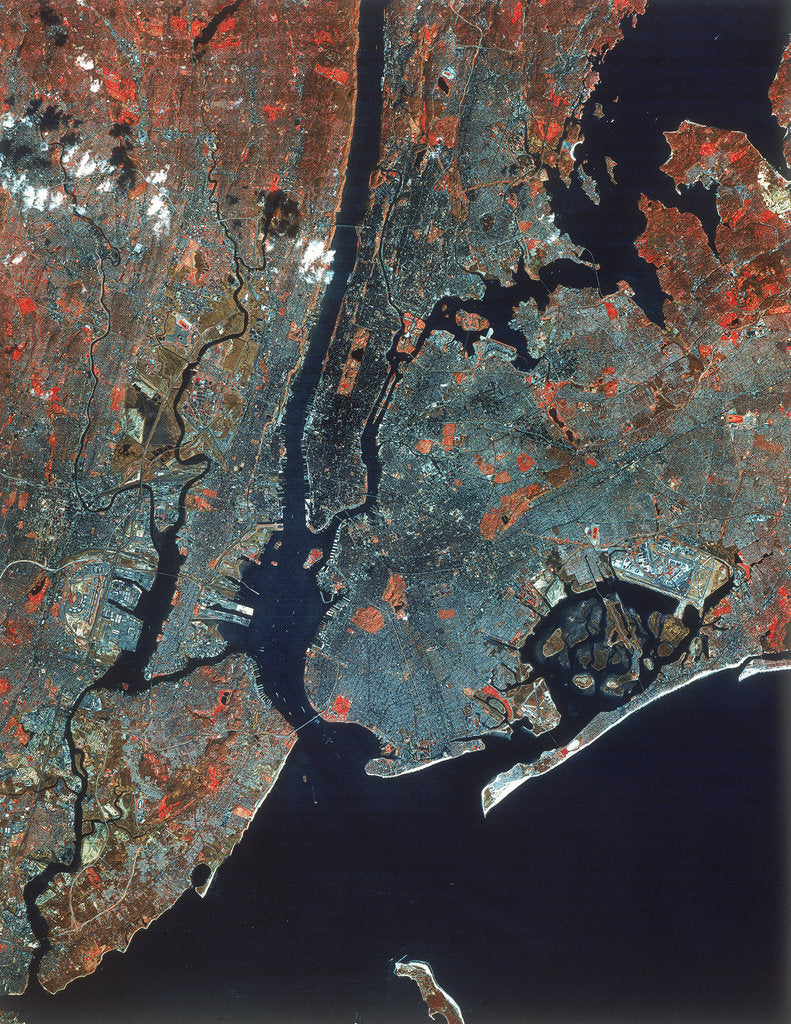 Detail of Landsat image of Manhattan, New York, USA, 1980s by Unknown