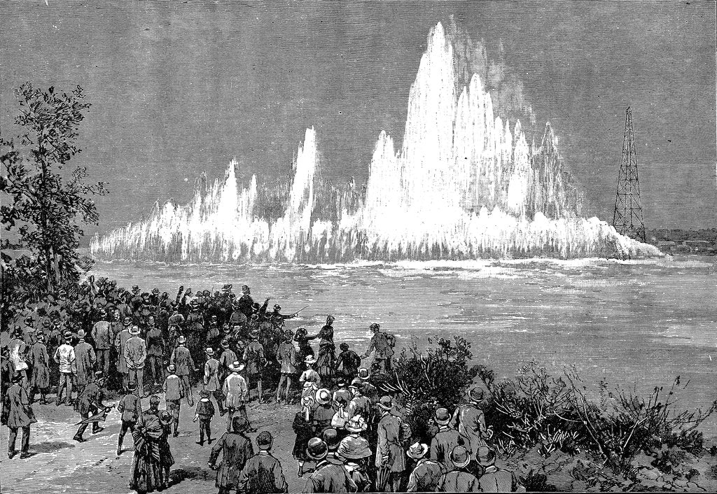 Detail of Blowing up Flood Rock, 1885 by Anonymous