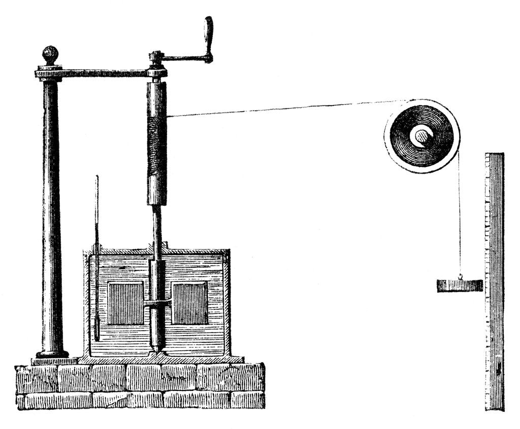 Detail of Joule's apparatus for determining the mechanical equivalent of heat, 1872 by Unknown