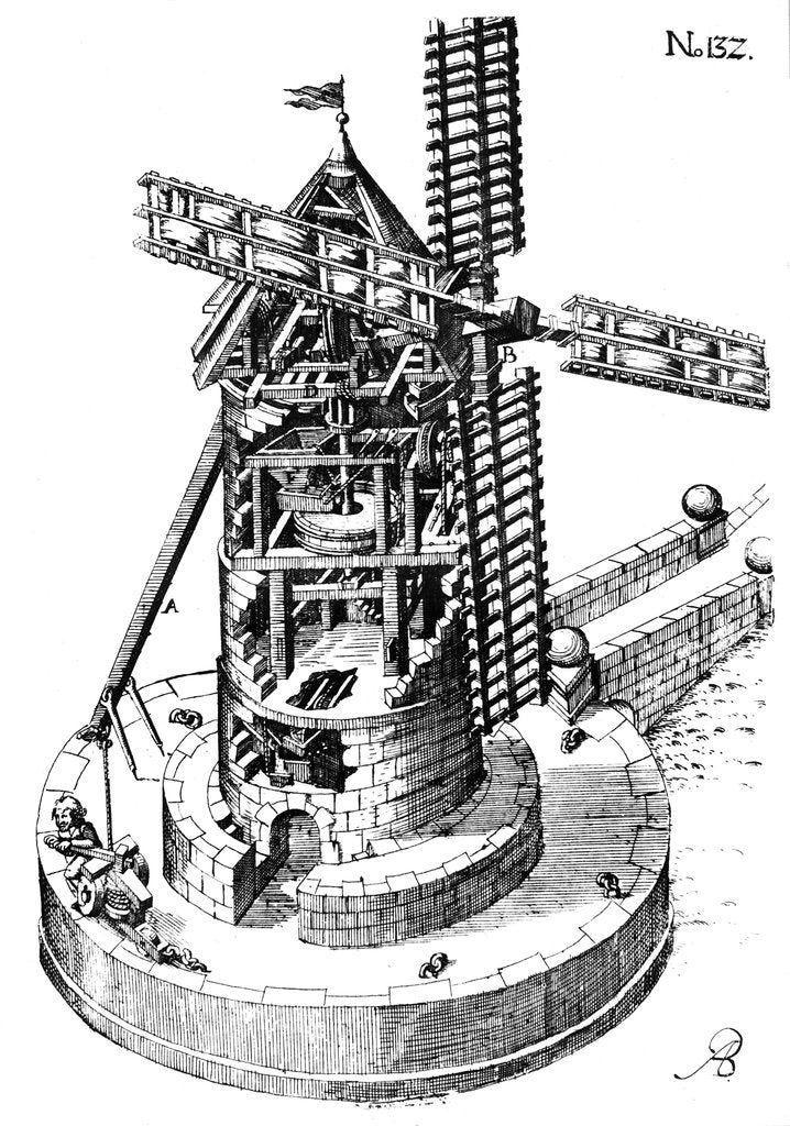 Detail of Tower mill, 1620 by Unknown