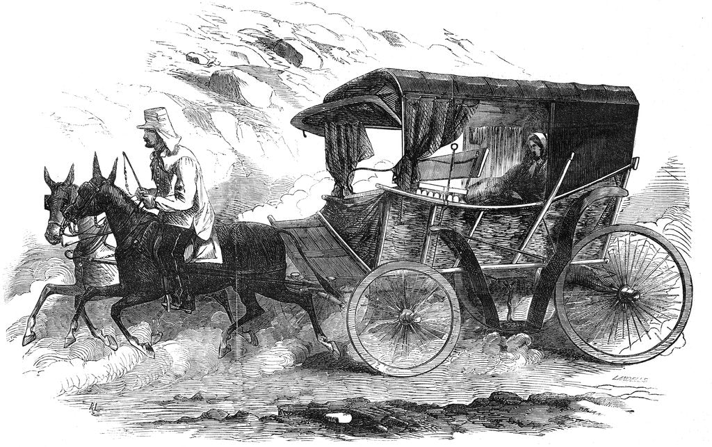 Detail of Florence Nightingale in her carriage in the Crimea, 1856 by Unknown